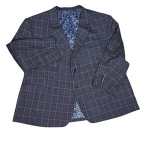 Oak Hill Mens Blue Plaid Sport Coat Blazer Size 4XL 58R/60R